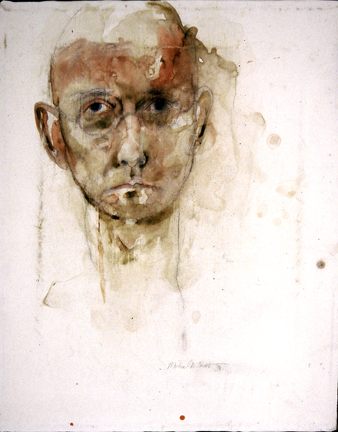 Self-Portrait drawing on prepared canvas Michael Hecht